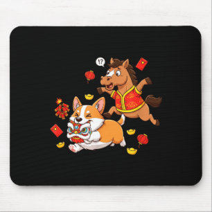Tapis De Souris Cheval Chinois Corgi Drôle Enfants Hommes Femmes J