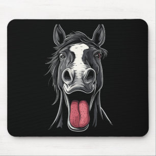 Tapis De Souris Cheval cool Montrant Langue Chevaux Équitation À C