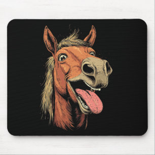 Tapis De Souris Cheval cool Montrant Langue Chevaux Équitation À C