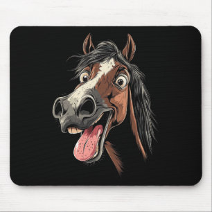 Tapis De Souris Cheval cool Montrant Langue Chevaux Équitation À C