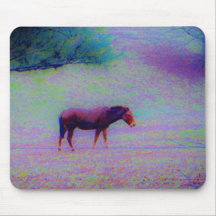 Tapis De Souris Cheval DANS UN CHAMP D'URPURE DE COURSE : ajouter