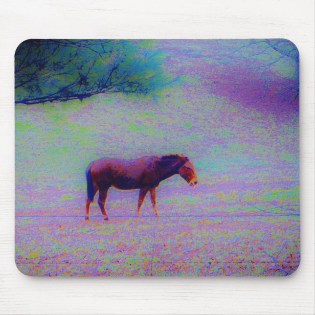 Tapis De Souris Cheval DANS UN CHAMP D'URPURE DE COURSE : ajouter  (Devant)