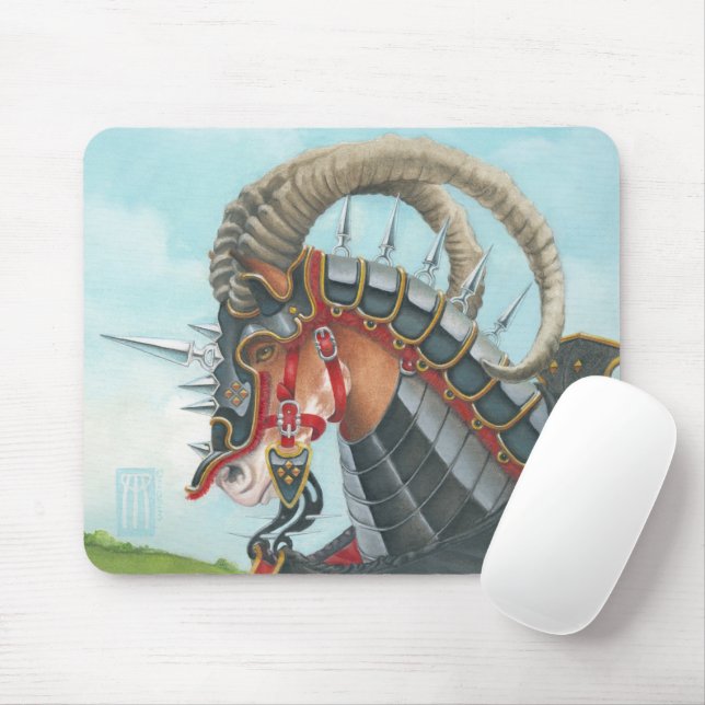 Tapis De Souris Cheval de guerre de Sir Gawain Gringolet (Avec souris)
