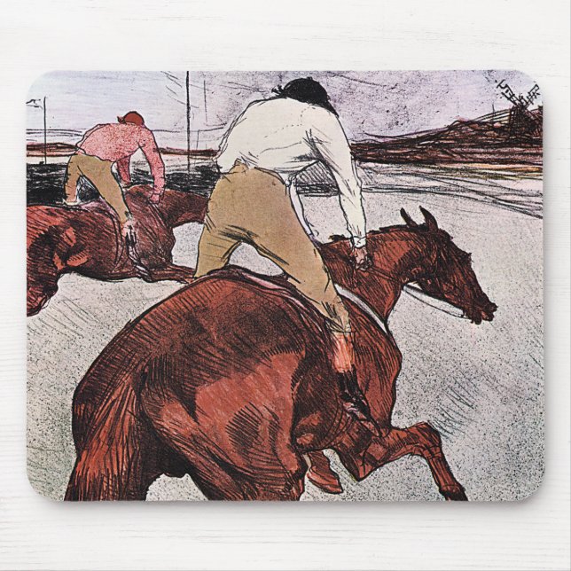 Tapis De Souris Cheval de Jockey et de Course, Lautrec (Devant)
