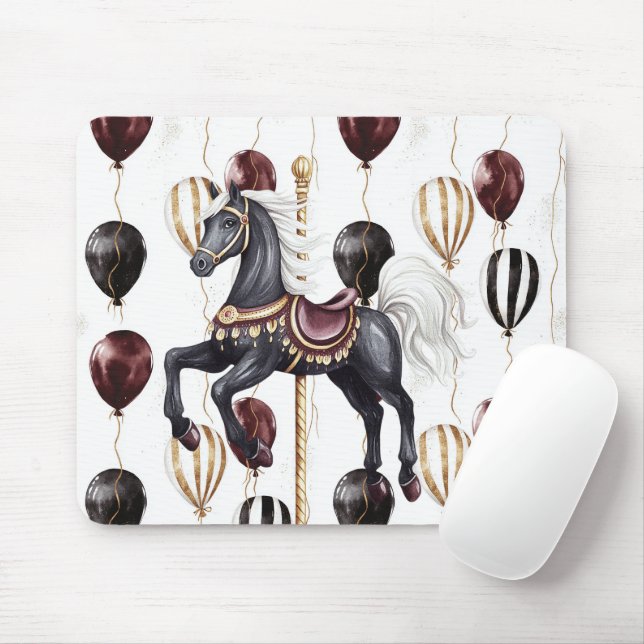 Tapis De Souris Cheval de manège Cirque Ballons (Avec souris)