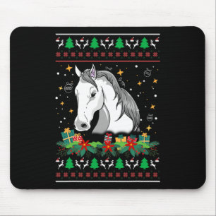 Tapis De Souris Cheval de pull de Noël Ornements de crèche de bonh