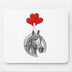 Tapis De Souris Cheval et Cœurs