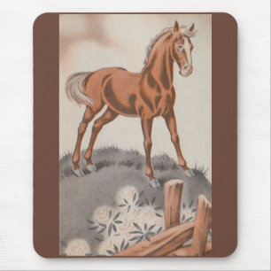 Tapis De Souris cheval heureux en brun