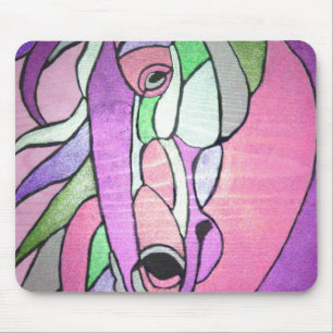 Tapis De Souris Cheval métallique en Pad Souris Rose
