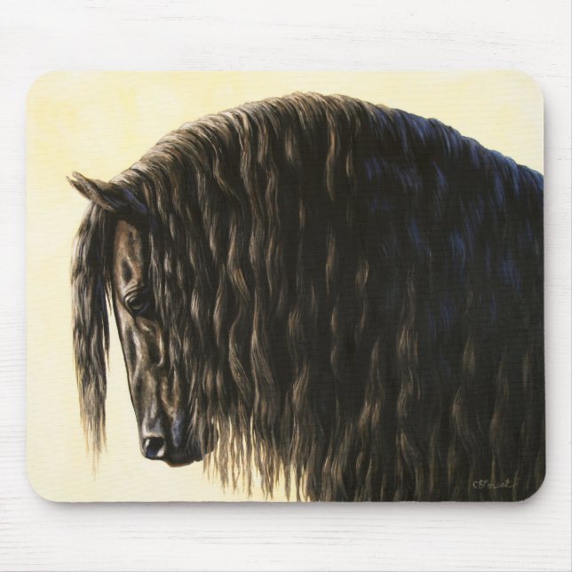 Tapis De Souris Cheval noir Friésien (Devant)