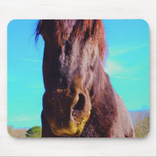 Tapis De Souris Cheval pourpre avec Bouche verte