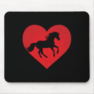 Tapis De Souris Cheval Romantique en forme de coeur équestre Lover