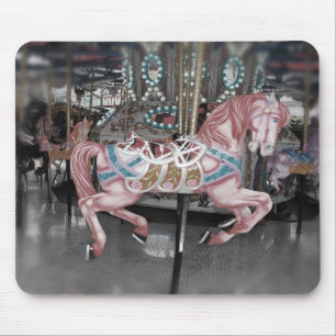 Tapis De Souris Cheval rose de carrousel