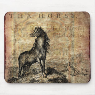 Tapis De Souris Cheval Vintage Thoroughbred et Arabian Hors