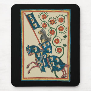 Tapis De Souris Chevalier avec armoiries d'aigle, Moyen Âge du XIV