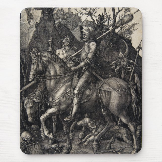 Tapis De Souris Chevalier d'Albrecht Dürer, mort et le diable (Devant)