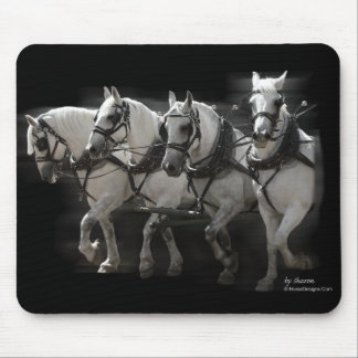 Tapis De Souris Chevaux de trait gris de Percheron - quatre côte à