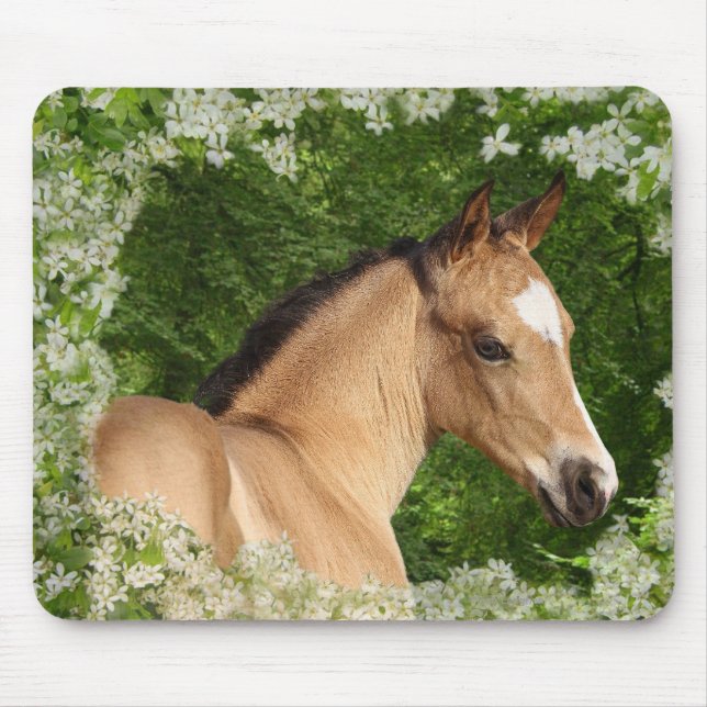 Tapis De Souris Chevaux d'imaginaire : Fleurs (Devant)