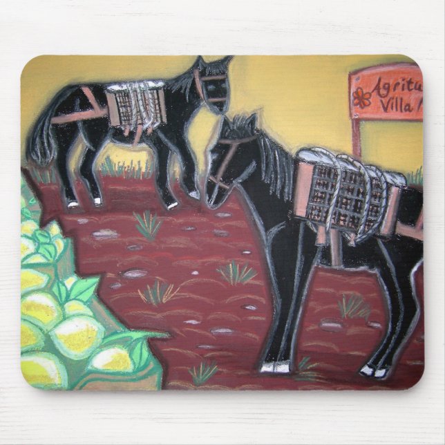 Tapis De Souris Chevaux et citrons (Devant)