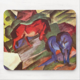 Tapis De Souris Chevaux rouges et bleus Mousepad