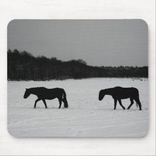 Tapis De Souris Chevaux sur neige mpcnm
