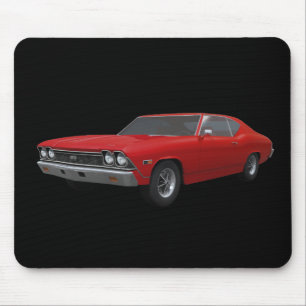Tapis De Souris Chevelle 1968 solides solubles : Finition rouge :