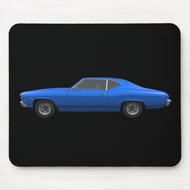Tapis De Souris Chevelle 1969 solides solubles : Finition bleue : (Devant)