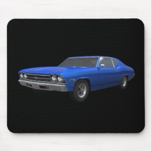 Tapis De Souris Chevelle 1969 solides solubles : Finition bleue :
