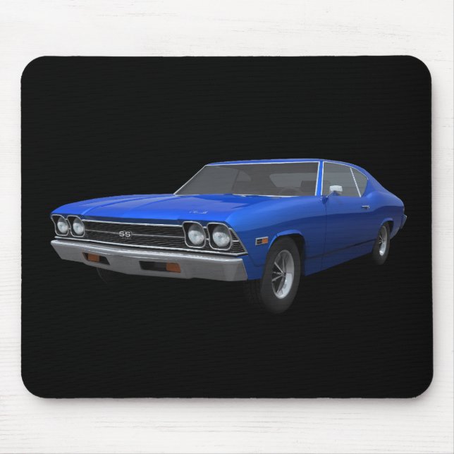 Tapis De Souris Chevelle 1969 solides solubles : Finition bleue : (Devant)