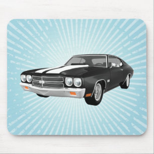 Tapis De Souris Chevelle 1970 solides solubles : Finition noire :