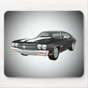 Tapis De Souris Chevelle 1970 solides solubles : Finition noire :