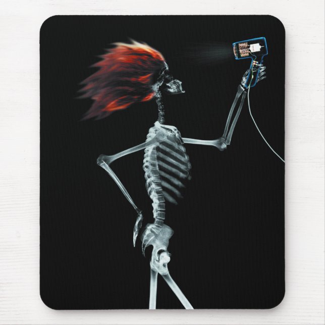 TAPIS DE SOURIS CHEVEUX SQUELETTIQUES DE RAYON X DÉNOMMANT - (Devant)