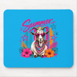 Tapis De Souris Chèvre Côtière Chic Été Rayé Graphique Rétro