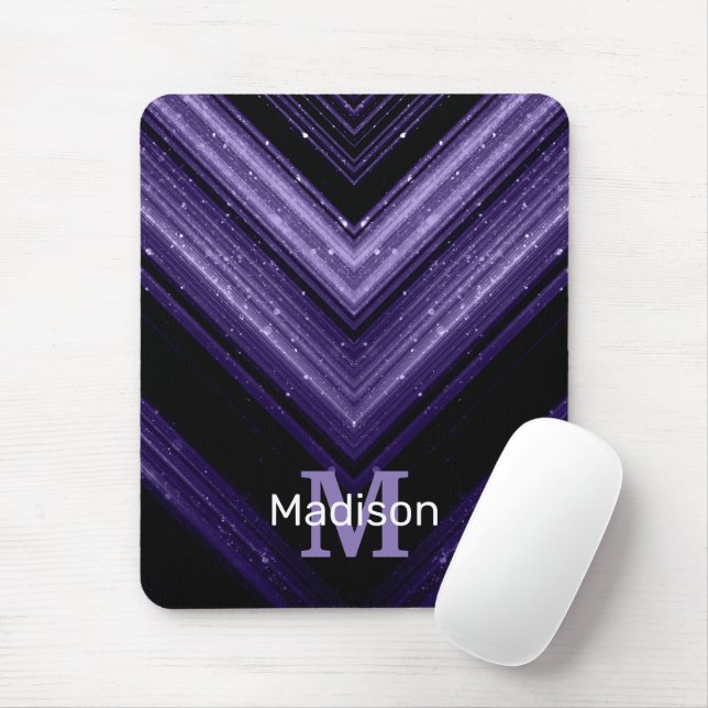Tapis De Souris Chevron de galaxie ultra violet en métal brillant  (Avec souris)
