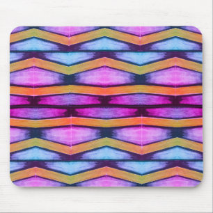Tapis De Souris Chevron orange, rose, violet et bleu