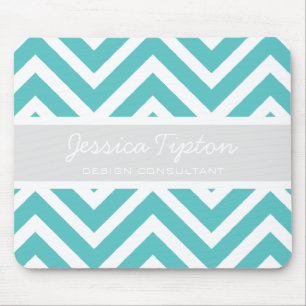 Tapis De Souris Chevron turquoise Mousepad   TBM