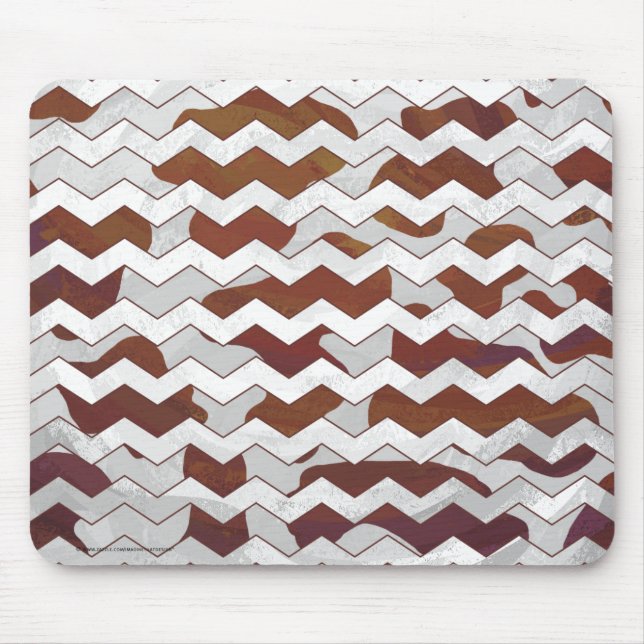 Tapis De Souris Chevron Vache Brown et blanc (Devant)