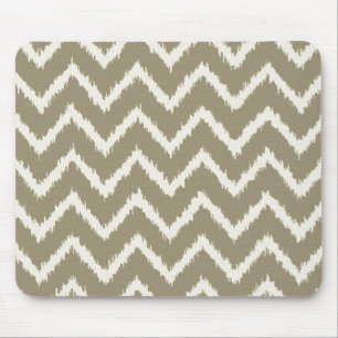 Tapis De Souris Chevrons d'Ikat - Taupe bronzage et beige