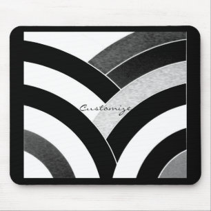 Tapis De Souris chevrons modernes et chics en noir/blanc