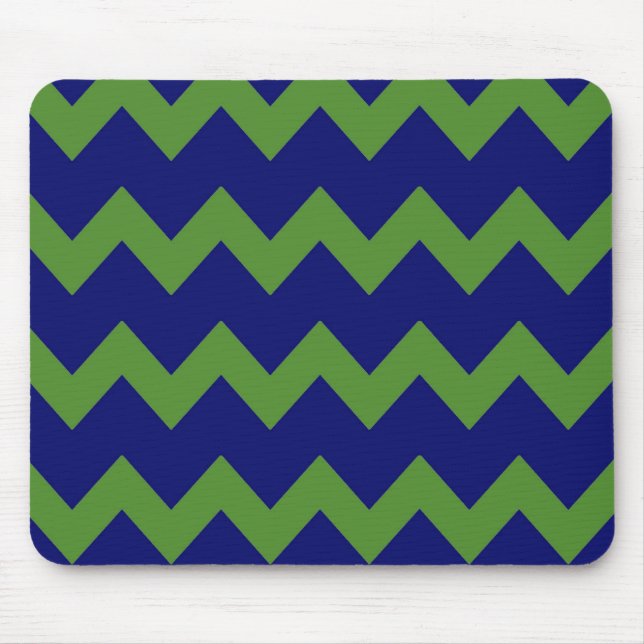 Tapis De Souris Chevrons vert-bleu Mousepad (Devant)