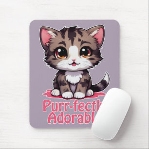 Tapis De Souris Chibi Kawaii Kitten Purr parfaitement adorable en