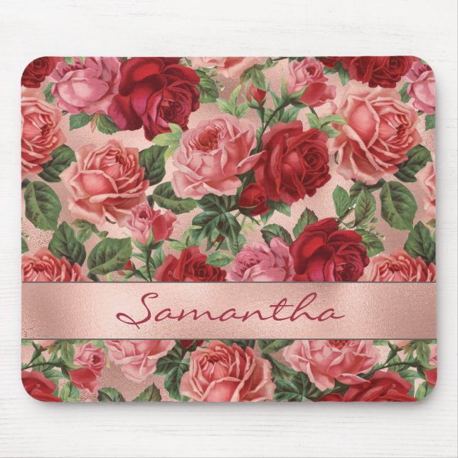 Tapis De Souris Chic Elegant Roses Roses Roses Roses Roses Roses R (Devant)