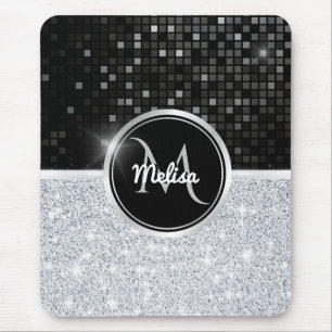 Tapis De Souris Chic faux Parties scintillant argent Parties scint
