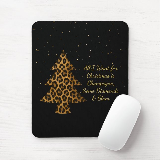 Tapis De Souris Chic Holiday Leopard Tree Design (Avec souris)