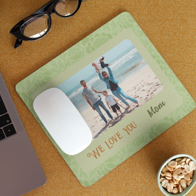 Tapis De Souris Chic Photo Personnalisée Texte Mère Jour Cadeau (Créateur téléchargé)