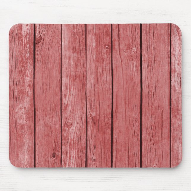 Tapis De Souris Chic Rouge Rustique Bois (Devant)
