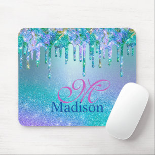 Tapis De Souris Chic turquoise violet ombre parties scintillant go