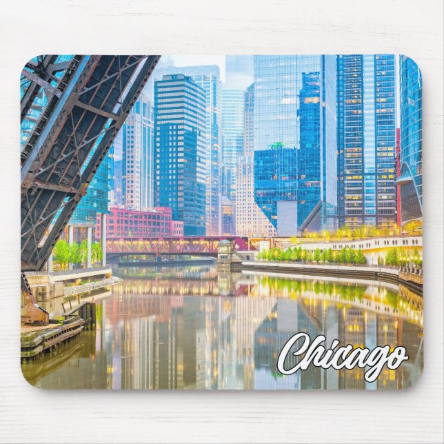 Tapis De Souris Chicago, Illinois, États-Unis (Devant)