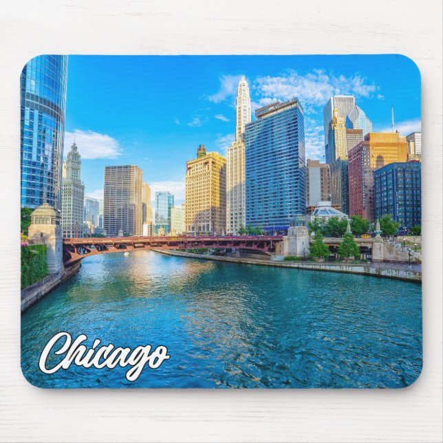 Tapis De Souris Chicago, Illinois, États-Unis (Devant)