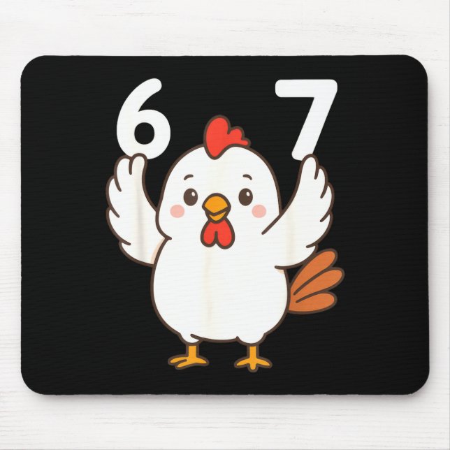 Tapis De Souris Chicken 67 Meme Six Seven Funny Gen Alpha  (Devant)